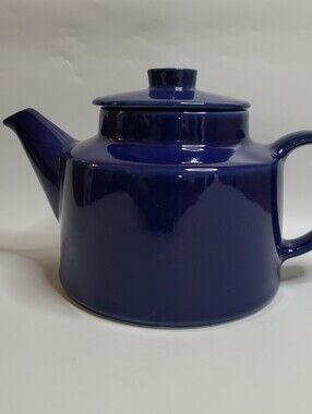Vtg Arabia Finland Kilta Teema 5-Cup Teapot Cobalt Blue Ceramic